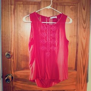 Pink top with embroidered detail